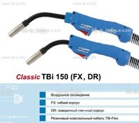 Горелка для полуавтоматической сварки TBi 150-DR-blue-ESG, с поворотным корпусом, длина 3 метра - st-e.info - Бердск